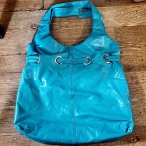 Turquoise Leather Tote Bag - Women